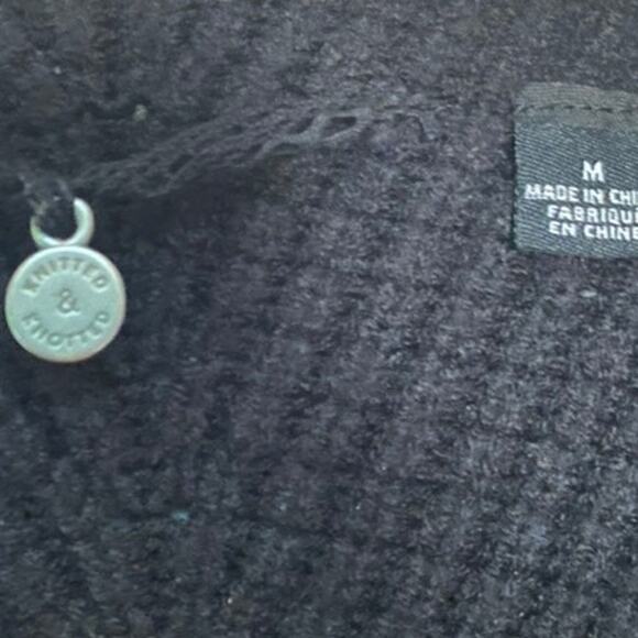 Anthropologie Knitted & Knotted Mock Neck Fuzzy Spotted Print Sleeve Sweater - Picture 10 of 14